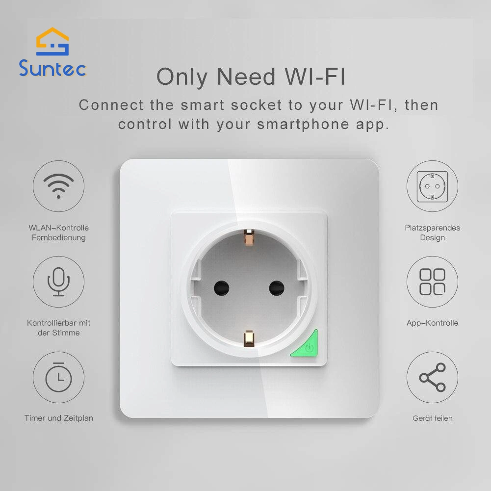 UK De Un WiFi Smart Electrical Switch Socket for Smart Home Remote Control Electrical Outlet