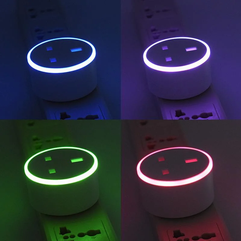 Tuya Smart Plug UK WiFi Remote Control RGB Light Socket Google Alexa