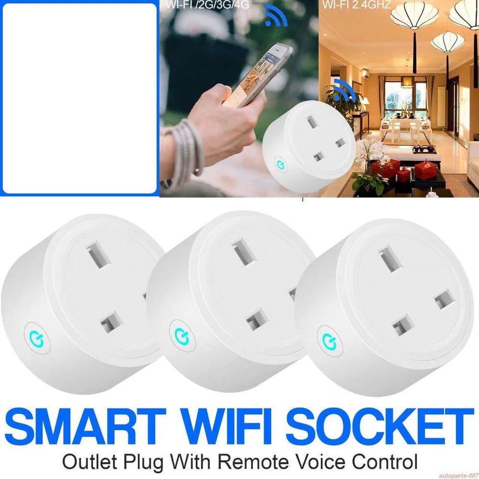 WiFi Smart 3 Pin Plug 16A UK Remote Control Google Home Amazon Mini Smart Socket