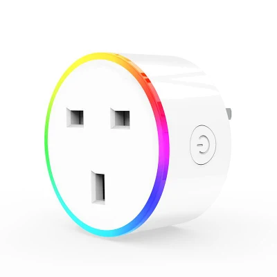 Tuya Smart Plug UK WiFi-Fernbedienung RGB-Lichtsteckdose Google Alexa